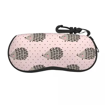 Переносной футляр для очков с розовыми солнцезащитными очками с рисунком Ежика Мягкая коробка для очков с застежкой-шнуром Для защиты очков
