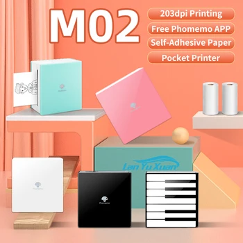 Принтер Mini M02 Портативный Телефон Беспроводной Липкий принтер для изготовления наклеек 