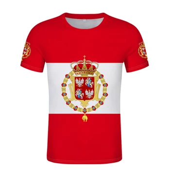 Польско-литовская футболка с флагом Содружества, бесплатный пользовательский номер имени, флаги Польши, футболка с логотипом, польская красно-белая одежда