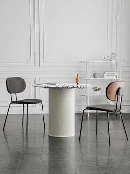 Обеденный стул из массива дерева в скандинавском стиле, домашний современный минималистичный ретро-кофейный столик и стул из кованого железа, дизайнерский офис net red office