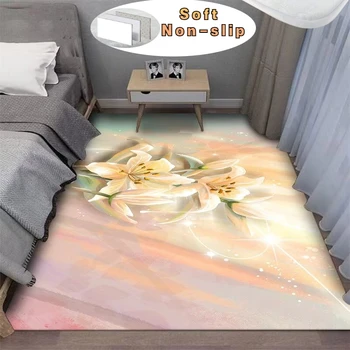 Современный роскошный мягкий прикроватный цветочный ковер с принтом, украшение спальни, большой коврик для гостиной, противоскользящий европейский коврик татами