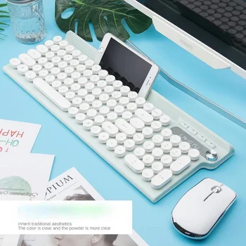 Беспроводная клавиатура LT500, набор мыши, игровой настольный ПК, перезаряжаемая клавиатура Mute Punk