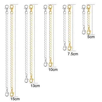 5 шт. Прочная цепочка-удлинитель для ожерелья Многоцелевое изготовление ожерелья Легкие удлинители для ожерелья из золота и серебра