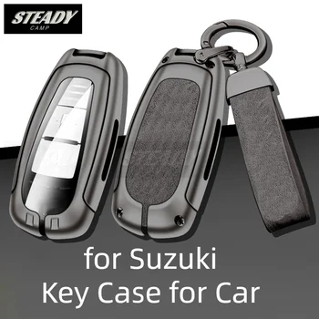 Кожаный чехол для дистанционного ключа автомобиля из цинкового сплава для Suzuki Kaiyue Vitra Fengyu с металлической защитной оболочкой, брелок для ключей, автоаксессуары