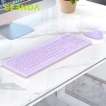 Беспроводная комбинированная клавиатура и мышь Seenda для портативного ПК с Windows, компьютерные складные подставки, полноразмерная клавиатура с цифровой клавиатурой