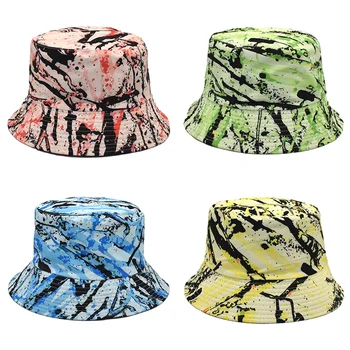 2023 Новых шляп-ведерка, женская креативная хлопчатобумажная шляпа рыбака, Мужская дорожная панама с галстуком-краской, защита от солнца, Летние пляжные женские