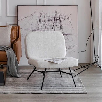 Скандинавский легкий роскошный диван-кресло из бархата ягненка, односпальный диван, ретро-утюг, ресторан, магазин чая с молоком, маленький диван, кресло-кровать