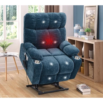 Современное кресло-качалка с электроприводом для пожилых людей, кресло-качалка в бесконечном положении на 180 ° с тепловым массажем для гостиной