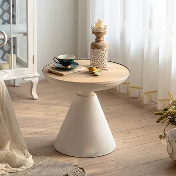 Легкий, роскошный журнальный столик из кованого железа в стиле ретро, гостиная, Домашний балкон, журнальный столик, Маленький круглый столик