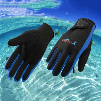 1 пара 1,5 мм неопреновых перчаток для плавания с аквалангом, защищающих от скольжения и замерзания гидрокостюм.