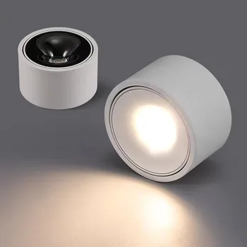 Устанавливаемый на поверхность светодиодный прожектор с регулируемым углом наклона COB Downlight: Супер яркий потолочный светильник различной мощности (5 Вт, 7 Вт, 9 Вт, 12 Вт, 1