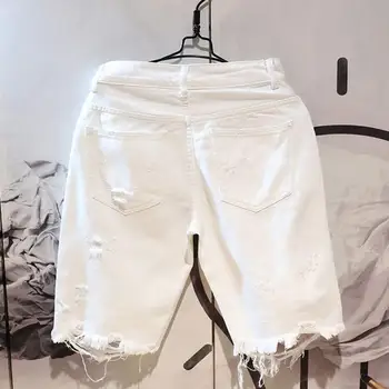 Модные мужские летние короткие джинсы, прямые, сохраняющие охлаждение, Удобные джинсовые шорты длиной до колен