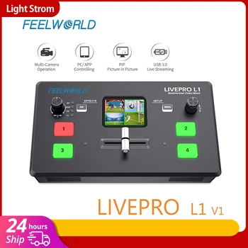 FEELWORLD LIVEPRO L1 V1 Мультиформатный Видеомикшер-Переключатель 4xHDMI Входов Производство камеры USB3.0 Прямая трансляция Youtube