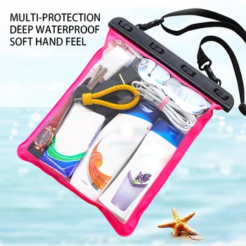 Многофункциональная сумка для хранения пляжных принадлежностей для дайвинга Прозрачные сумки большой емкости Ключи Очки Телефон Водонепроницаемая упаковка