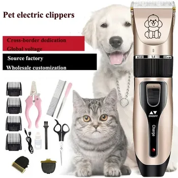 Профессиональный электрический Триммер для стрижки домашних животных, Машинка для стрижки кошек и собак, Перезаряжаемая Бритва для животных, Машинка для стрижки щенков