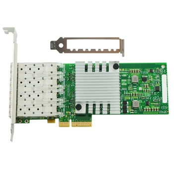 I350-4SFP PCI-Ex4 Гигабитный четырехпортовый волоконно-оптический сервер Портативная сетевая карта с чипом I350AM4 Сетевая карта с чипом