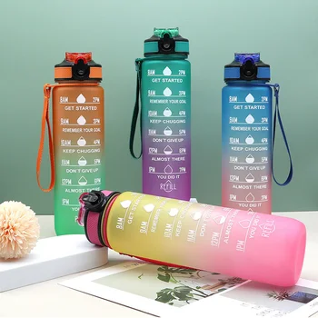 Бутылка для воды объемом 900 МЛ с соломинкой, мотивационная спортивная бутылка для воды для девочек, Герметичные бутылки для питья, кувшины для фитнеса для путешествий на открытом воздухе