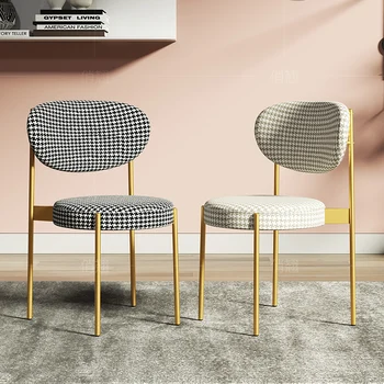 Бесплатная доставка Обеденные стулья для квартиры, роскошные обеденные стулья для кормления с золотыми ножками, Складываемая современная мебель для дома Sillas