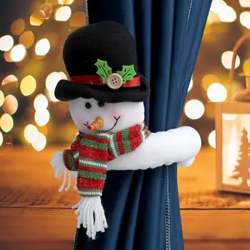 Тканевая пряжка для штор, праздничные Рождественские пряжки для штор, изысканный снеговик, Олень для дома, для спальни, для праздника, для Рождества