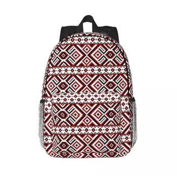 Украина Украинская вышивка Красный и черный рюкзак для ноутбука Сумка для книг для школьников и студентов богемные геометрические сумки