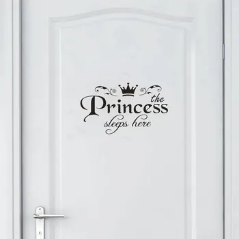 Настенная фреска принцессы Спальня Домашняя дверь Виниловый декор Наклейка-деколь Искусство домашнего декора