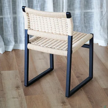 XX98age обеденный стул из массива дерева домашний средневековый стул из ясеня ресторанная мебель со спинкой из ротанга стул для отдыха плетеная веревка c