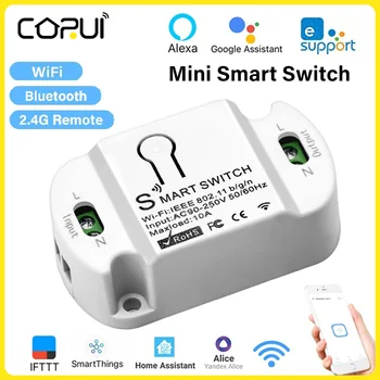 eWeLink Mini WiFi Bluetooth 2.4G Модуль Smart Switch Выключатель света Голосовое дистанционное управление eWeLink Работает с Alexa Google Home