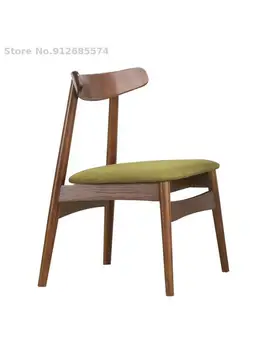Обеденный стул из массива скандинавского дерева, современный минималистичный Домашний стул для переговоров из белого дуба, спинка Кофейного компьютерного кресла, ресторан