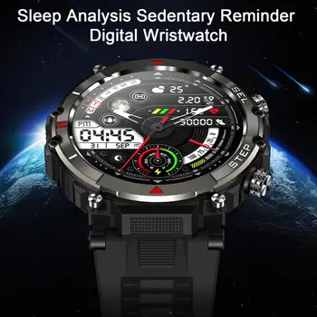 Мощные спортивные смарт-часы, водонепроницаемые цифровые наручные часы, совместимые с разрешением HD, для мониторинга работоспособности