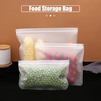 Контейнер для хранения продуктов, сумка для хранения свежих продуктов, Герметичная Многоразовая Самонесущая сумка для хранения на молнии, кухонные принадлежности