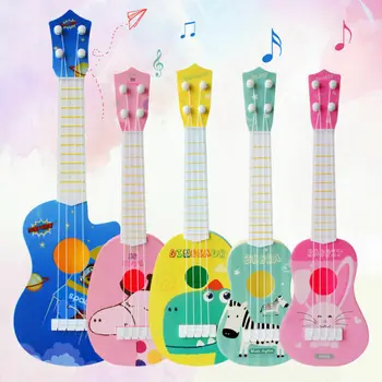 Модная детская гавайская гитара с животными, маленькая гитара, Классический музыкальный инструмент, Обучающая игрушка Для начинающих, Веселое Времяпрепровождение