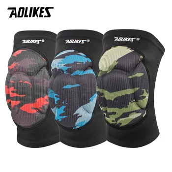 AOLIKES 1 пара защитных наколенников из толстой губки, наколенник - Высокоэластичная нескользящая поддержка рукавов для баскетбола и волейбола