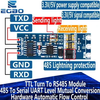 TTL Переходит к модулю RS485 485 К аппаратному обеспечению взаимного преобразования Последовательного уровня UART Модуль Автоматического Управления потоком Питания 3.3В 5В