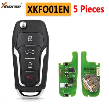 5 шт./лот Xhorse XKFO01EN Проводной Дистанционный Ключ для F-ord Condor Flip 4 Кнопки С Неподвижным Ключом King Для инструмента VVDI key