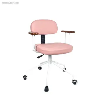 Офисное кресло из воловьей кожи для Северной Европы Компьютерное кресло Для макияжа Скамейка со спинкой Простота Современная мебель