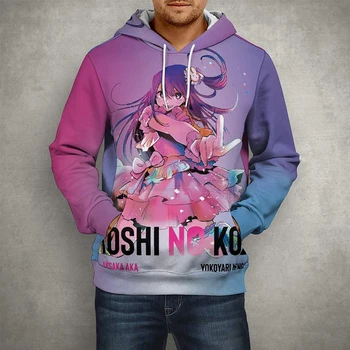 Аниме Oshi No Ko Hoshino Ai Косплей Толстовка С 3D Принтом Толстовка С Капюшоном Аниме Мужчины Женщины Повседневная Уличная Одежда Пуловер Топы Мужские