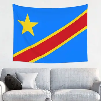 Флаг Конго, Киншаса, Заир, Гобелен из полиэстера в стиле хиппи, Настенное украшение для спальни, Пляжный коврик, гобелены для колдовства