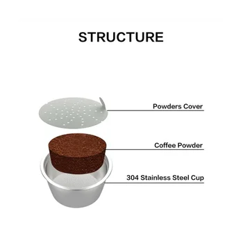 Многоразовый фильтр-капсула для кофейных капсул из нержавеющей стали, Пластиковая, многоразового использования GustoA