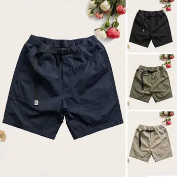 Модные летние шорты с эластичным поясом, универсальные мягкие мужские повседневные пляжные короткие спортивные штаны