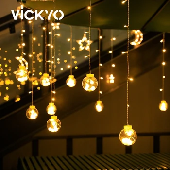 Светодиодная гирлянда VICKYO Солнечные Сказочные огни 3,5 м 108 светодиодов 12 шаров IP42 Водонепроницаемое Свадебное украшение для сада на открытом воздухе Рождественская лампа