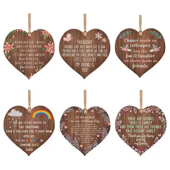 Таблички дружбы С надписями Деревянные Гобелены в форме сердца 
