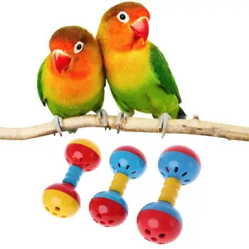 Игрушки-погремушки для попугаев, Птичьи жевательные клетки, аксессуары для игр с укусом попугая B85C