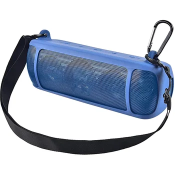 Силиконовый чехол для Anker Soundcore Motion + Bluetooth-динамик, водонепроницаемая резиновая дорожная сумка для переноски с карабином (синий)