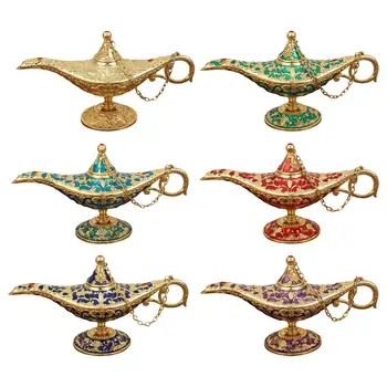 Лампа в винтажном стиле для украшения домашнего свадебного стола, коллекционный реквизит для классического Арабского костюма Масляная лампа