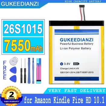 7550 мАч Сменный Аккумулятор GUKEEDIANZI 26S1015 для Amazon Kindle Fire HD 10.1, Kindle Fire HD 10.1 7th, Батареи SL056ZE + инструмент