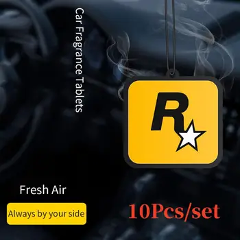 10шт Автомобильный ароматизатор R Star Подвесные освежители воздуха Вид сзади автомобиля, Подвесные Стойкие Ароматерапевтические таблетки для дезодоранта автомобиля