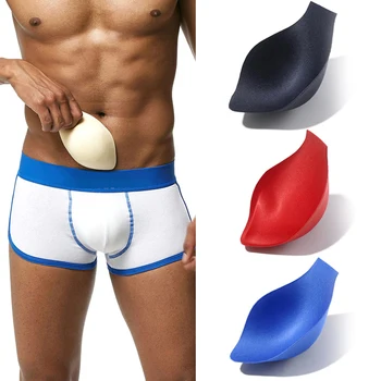 Новые мужские сексуальные трусики, увеличивающая выпуклость вставка в чашечку для купальников, нижнее белье, Трусы, шорты, губчатый мешочек, накладка для пуш-апа