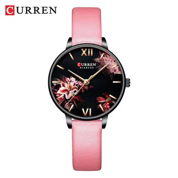 CURREN 2023 Женские часы с кожаным ремнем в стиле современной простоты, Модные женские кварцевые наручные часы, аксессуары для ношения