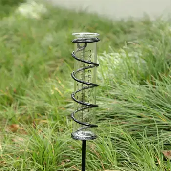 Стеклянный дождевик большой емкости на открытом воздухе-съемный дождевик с металлической спиралью, точный дождемер для садовых измерительных инструментов