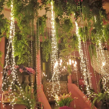 Светодиодные фонари-водопад, ветка дерева, гирлянда сказочных огней для вечеринки на открытом воздухе, в помещении, праздничное Рождественское освещение, Свадебные украшения